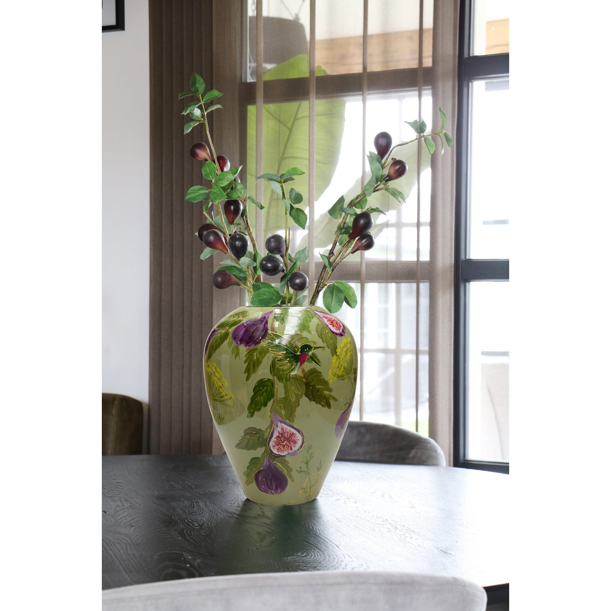 Handbeschilderde vaas - Kander M figs