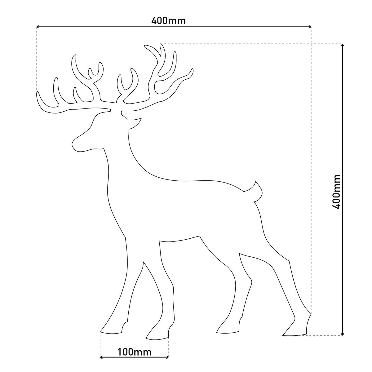 LED kerstdecoraties "rendier" gemaakt van weerbestendig plastic in de natuur, met stevig ingebouwde LED's