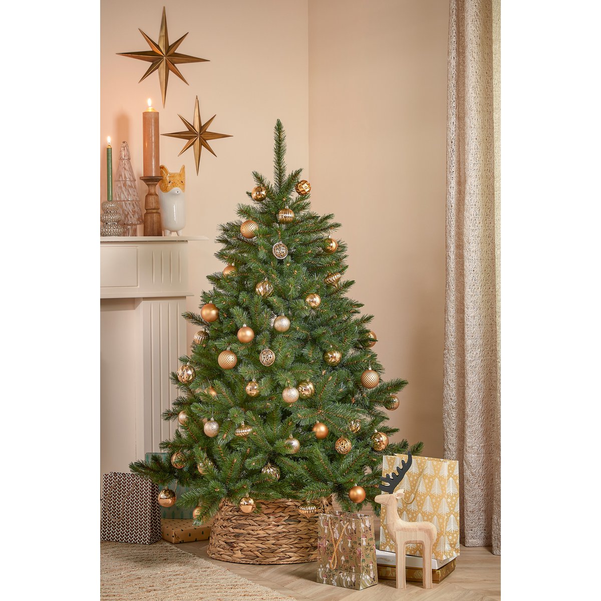 Kerstballen Set - 60 Stuks - Ø7 cm - Onbreekbaar - Koper