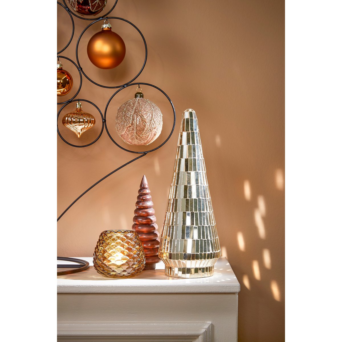 Decoratie Kerstboom - H41 x Ø18 cm - Glas - Goud