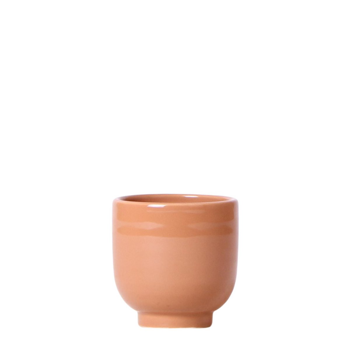 Anro Style Glazed bloempot - Cognac keramieken sierpot met glans - Ø6cm