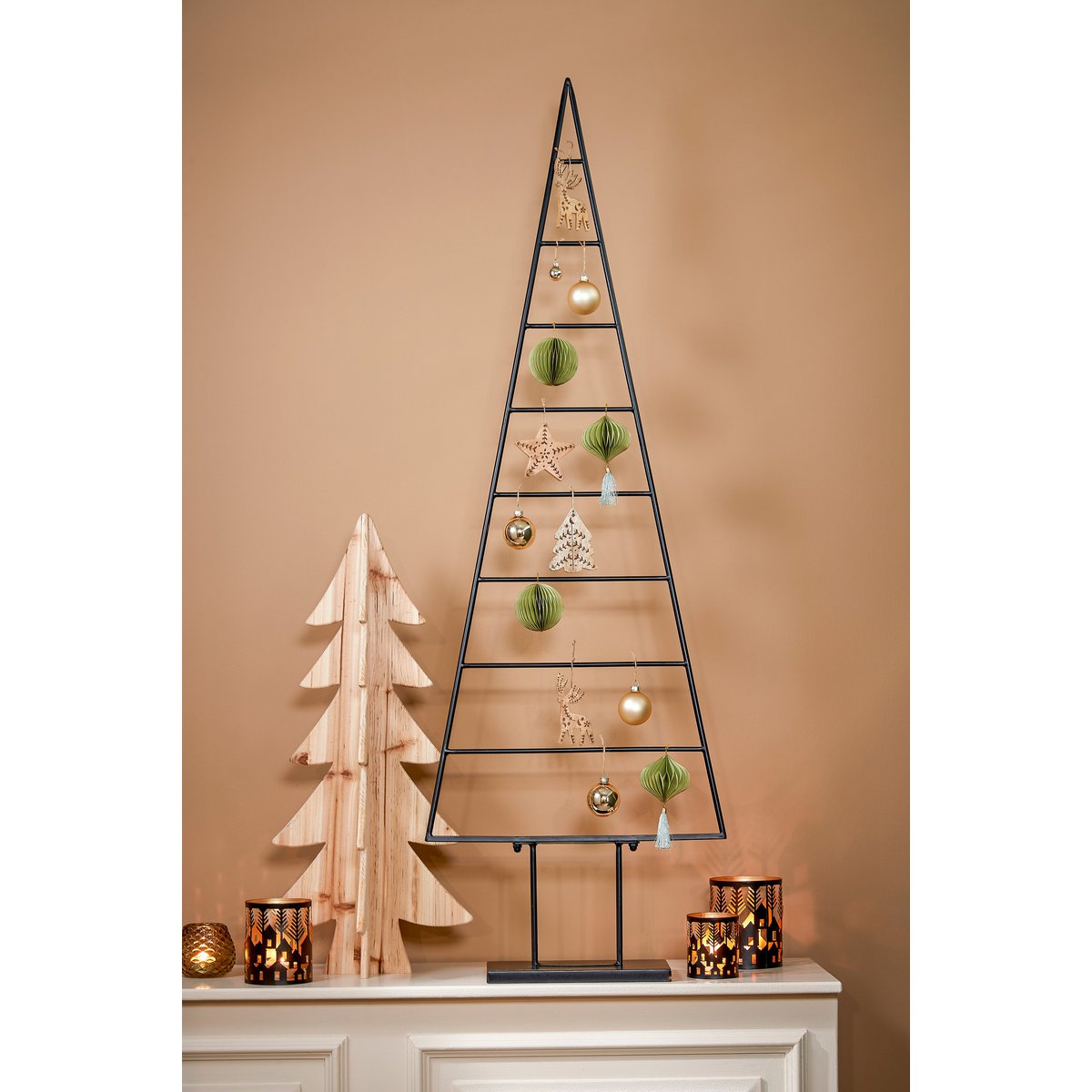 Decoratie Kerstboom - H78 x Ø36 cm - Dennenhout - FSC 100% - Bruin