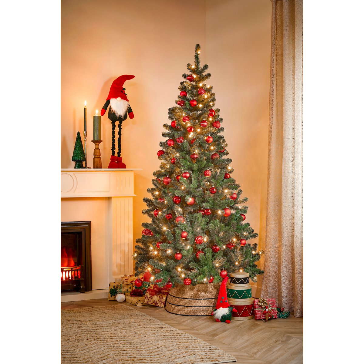 Kerstboomrok - H26 x Ø58 cm - FSC Mix - Zeegras - Naturel Bruin, Zwart