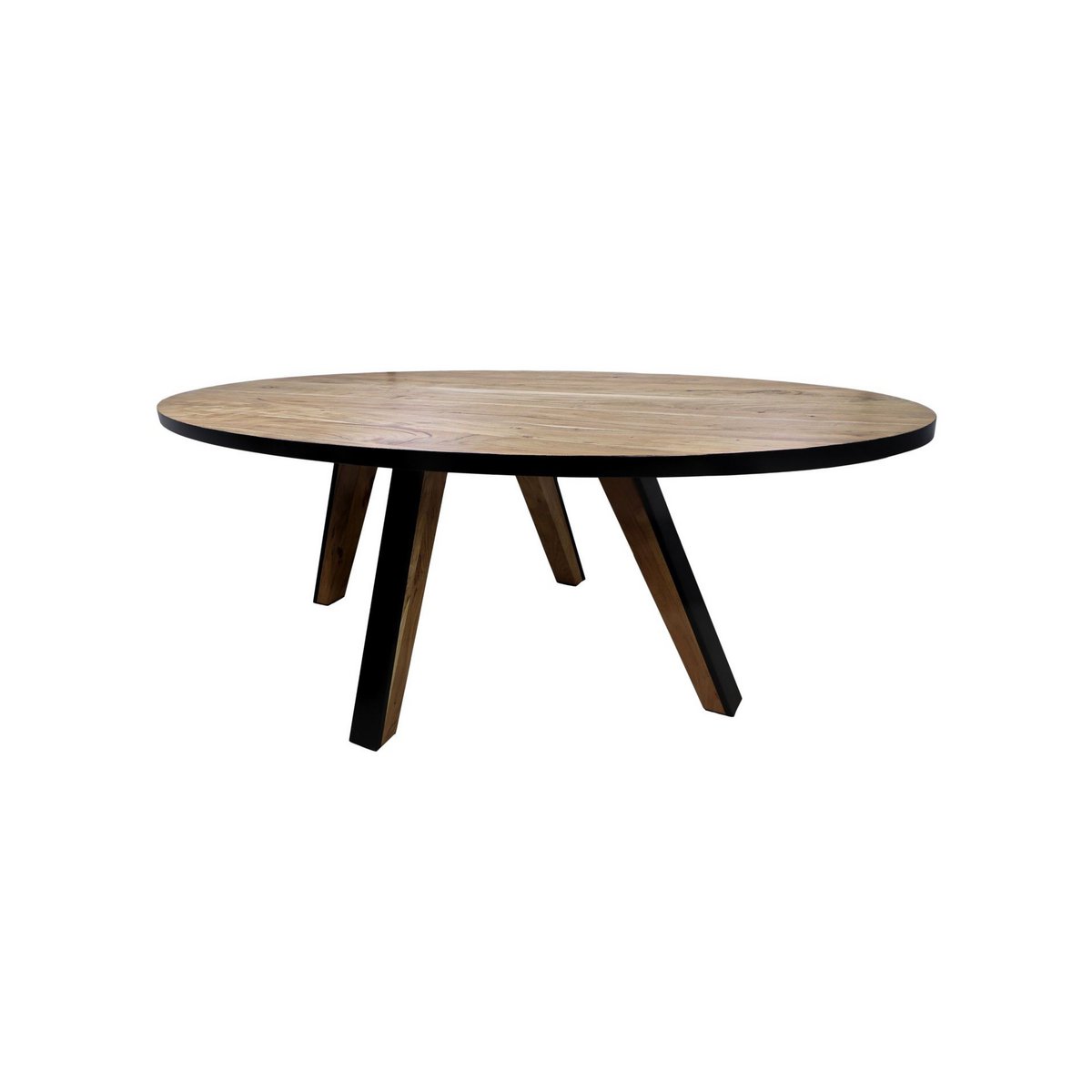 Anro Eettafel 220x110x76 Naturel/Zwart-Acacia/Metaal