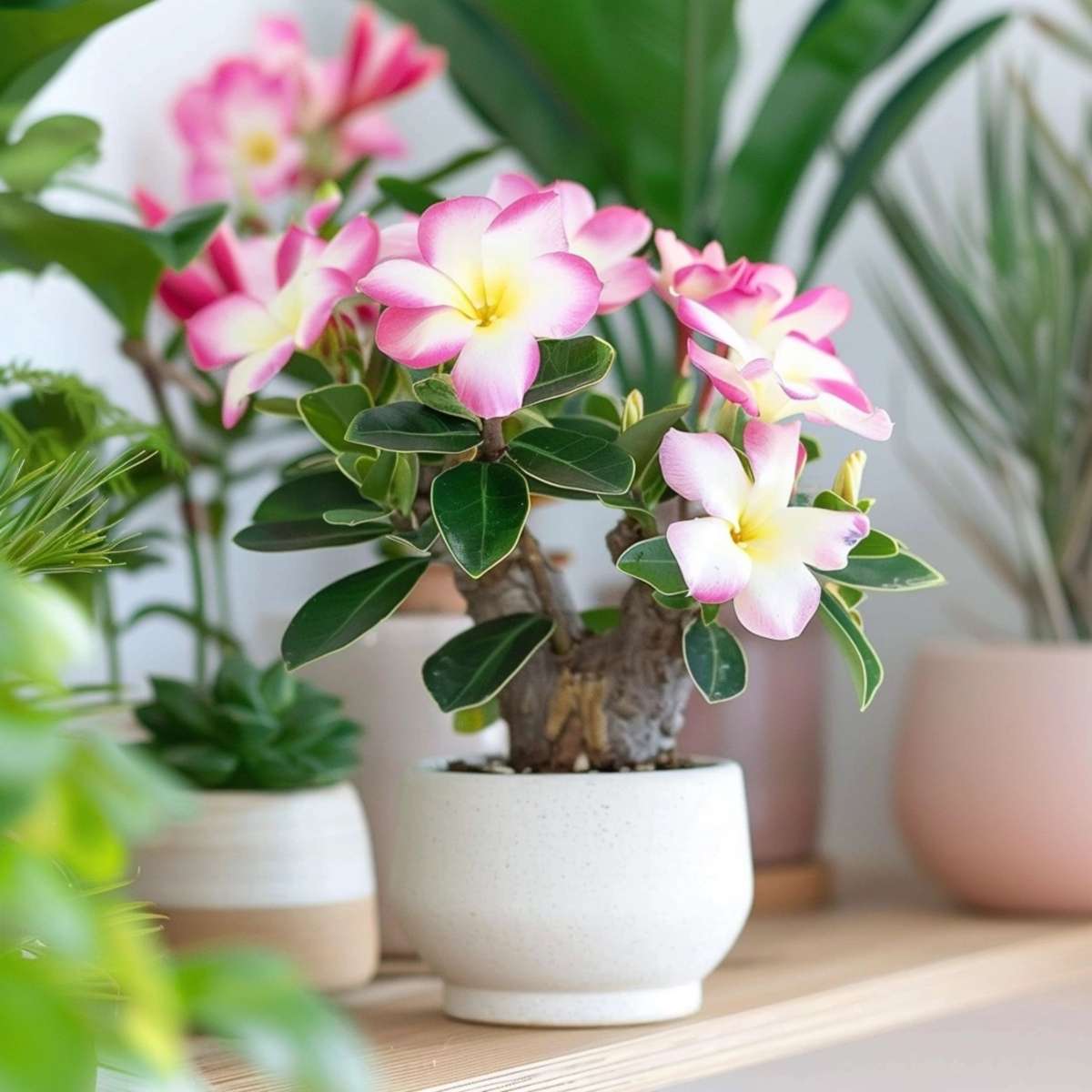 Florastore Desert Rose - Adenium Obesum 'Pink Star' - Height 30-45Cm - ⌀13Cm