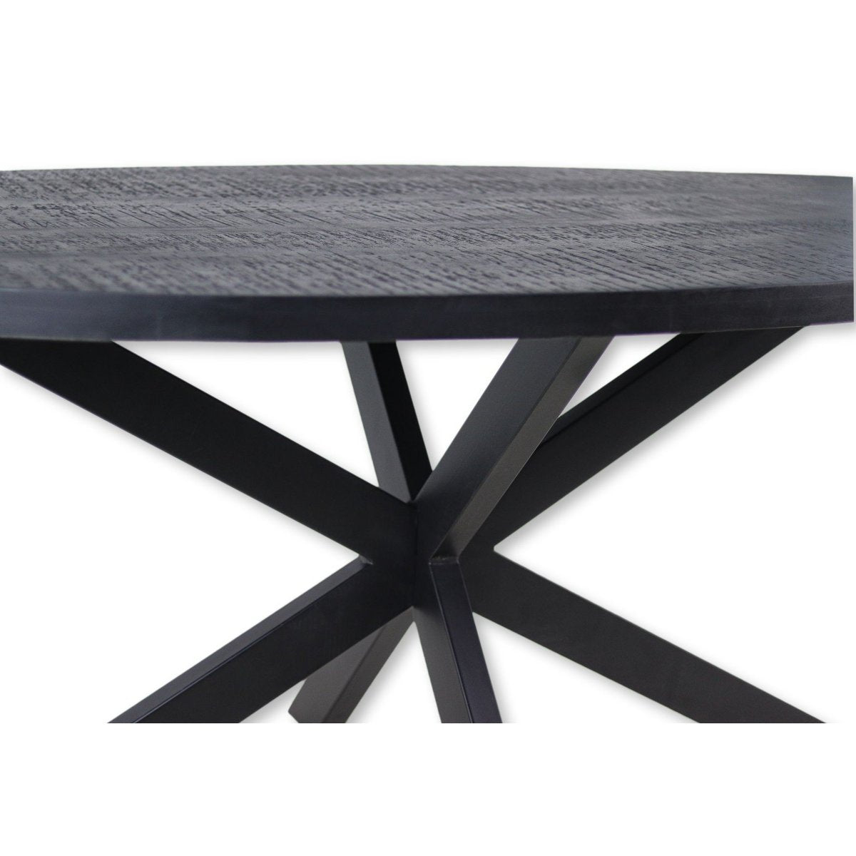 Anro Ovale Eettafel 220x110x76 Zwart-Mango/Metaal