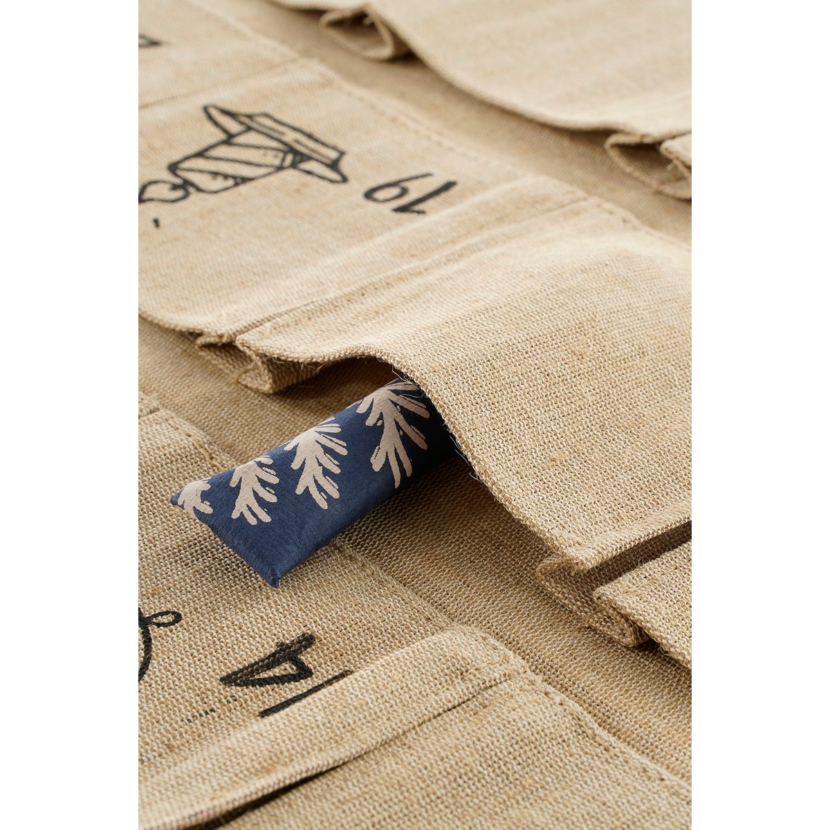 Adventskalender - L85 x B50 cm - Jute - Bruin