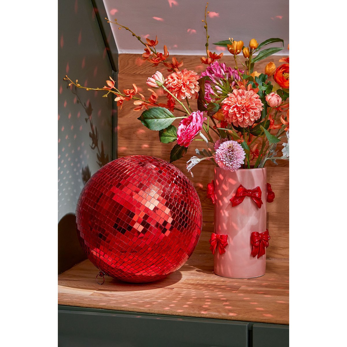 Kerst Discobal - Ø30 cm - Rood