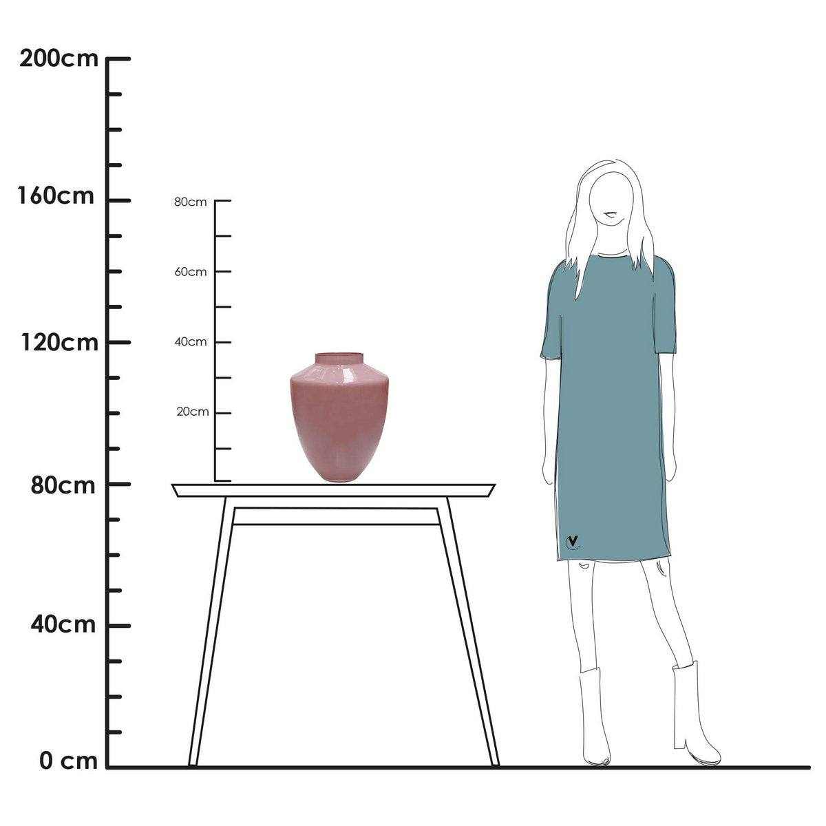 Vaas - Tugela pastel pink