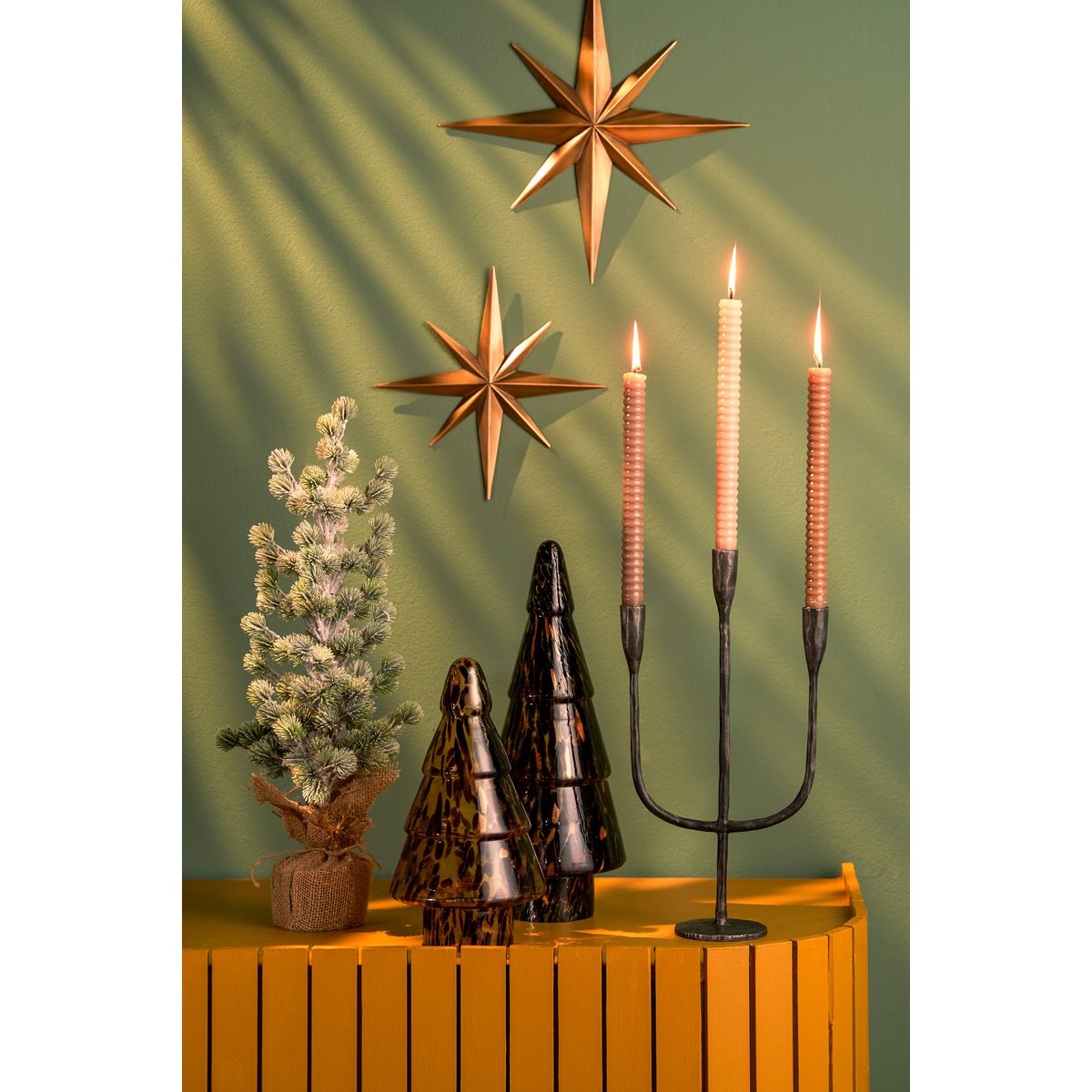 Kunstkerstboom in Jute - H55 x Ø25 cm - Groen Frosted