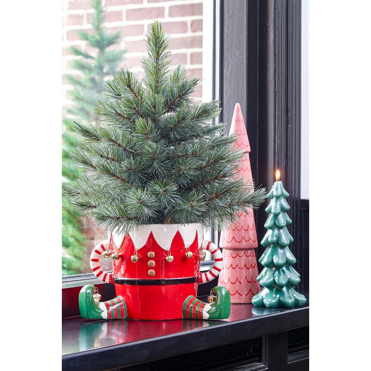 Funny Bloempot - L29 x B18 x H17 cm - Dolomiet - Rood