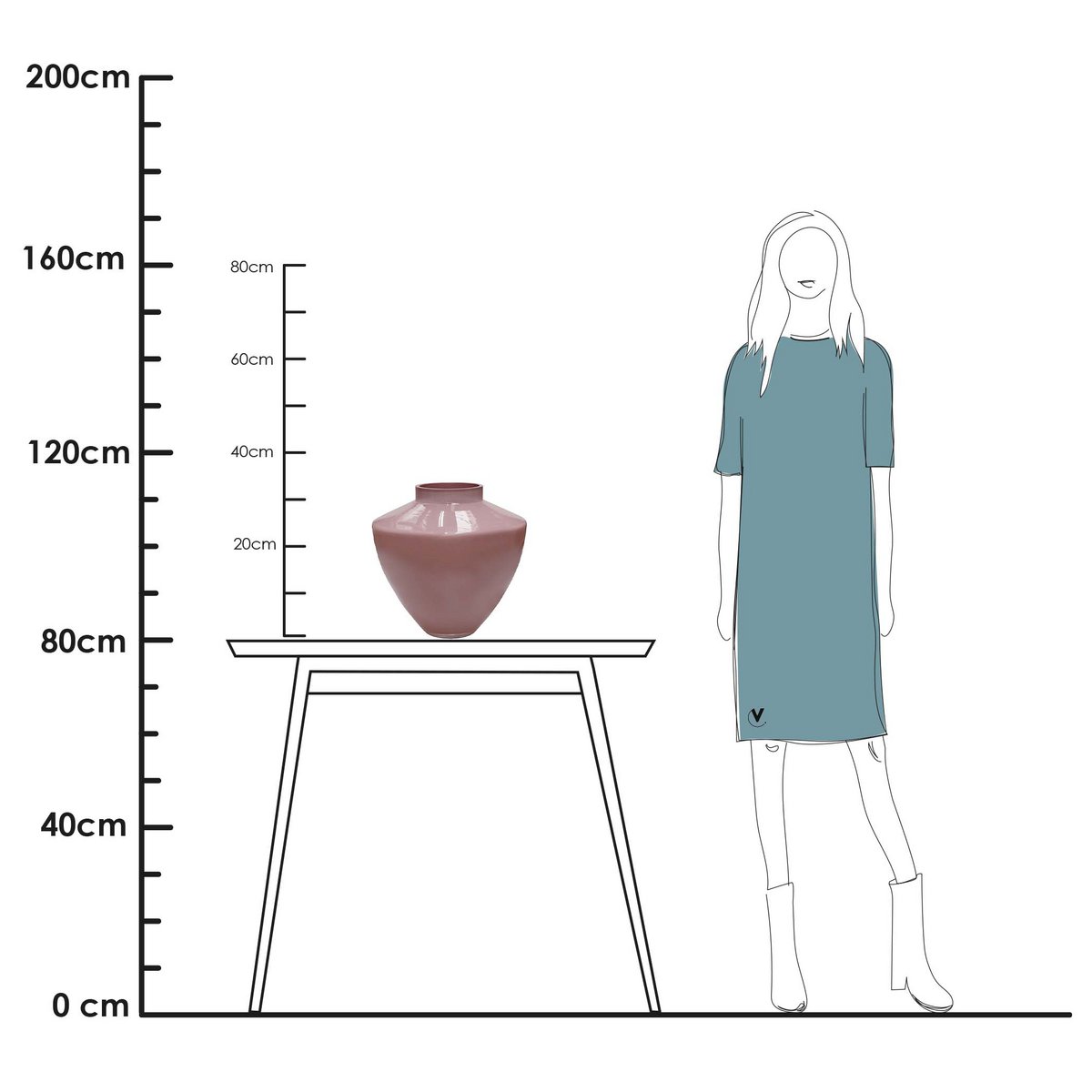 Vaas - Kagera pastel pink