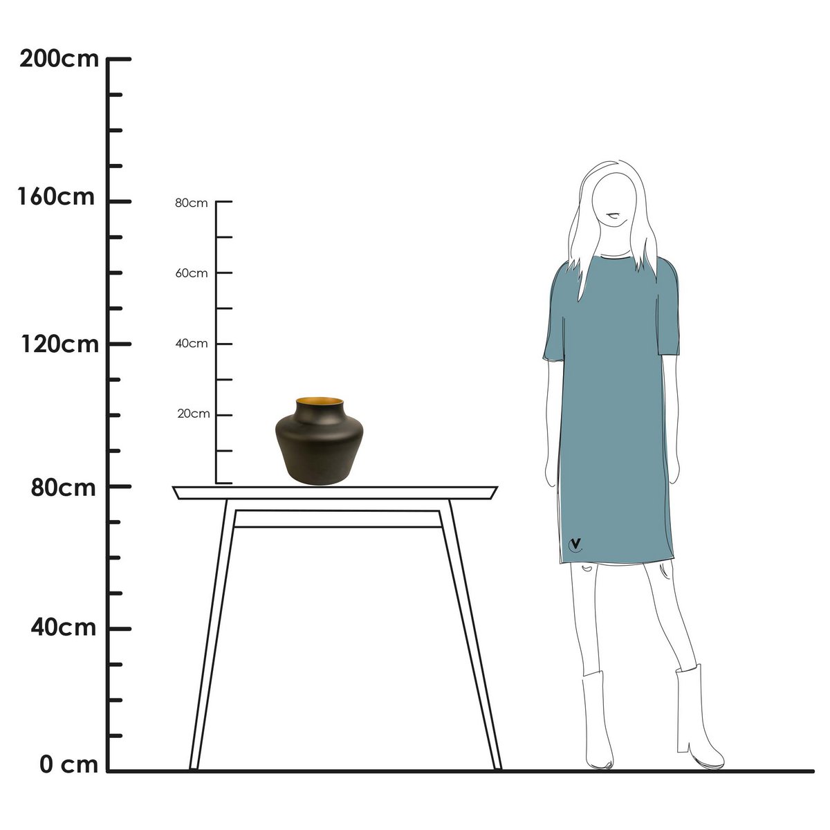 Vaas - Coral black gold