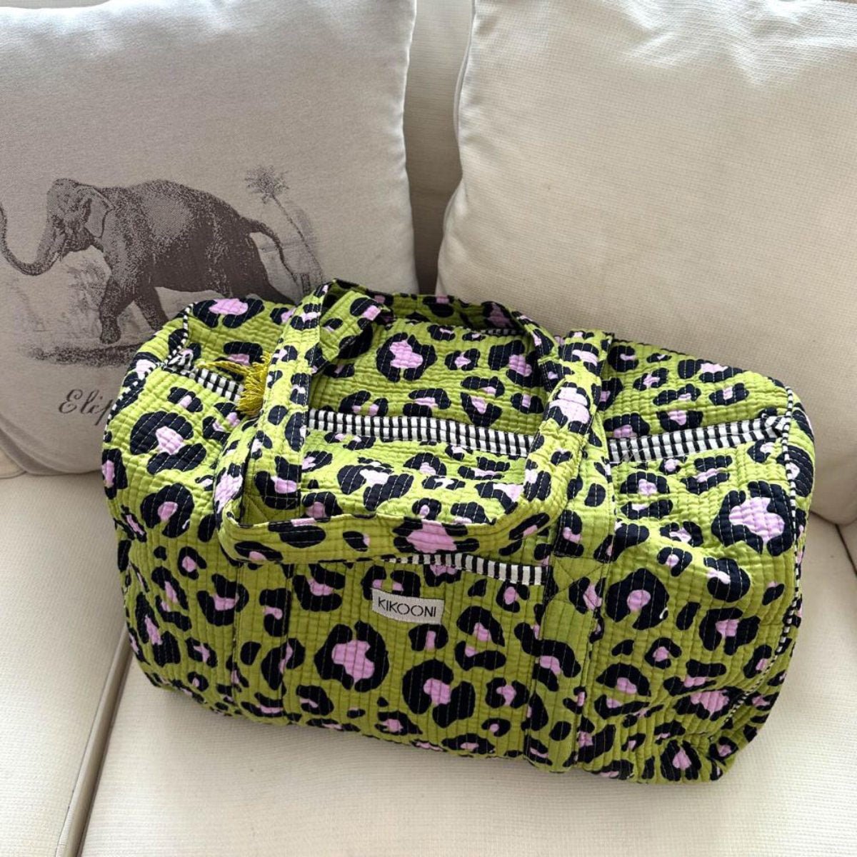 Katoenen tas "Oh Leo - kosmisch groen"