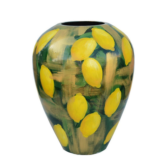 Handbeschilderde vaas - Kander M lemon