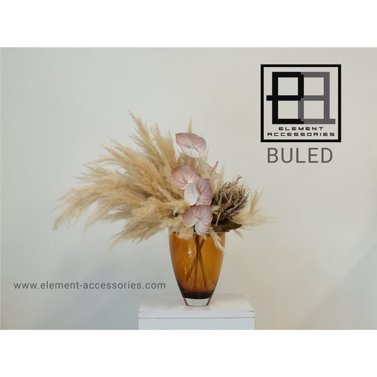 Glazen vaas BULED – Amberkleurig – 25 cm | Element Accessories