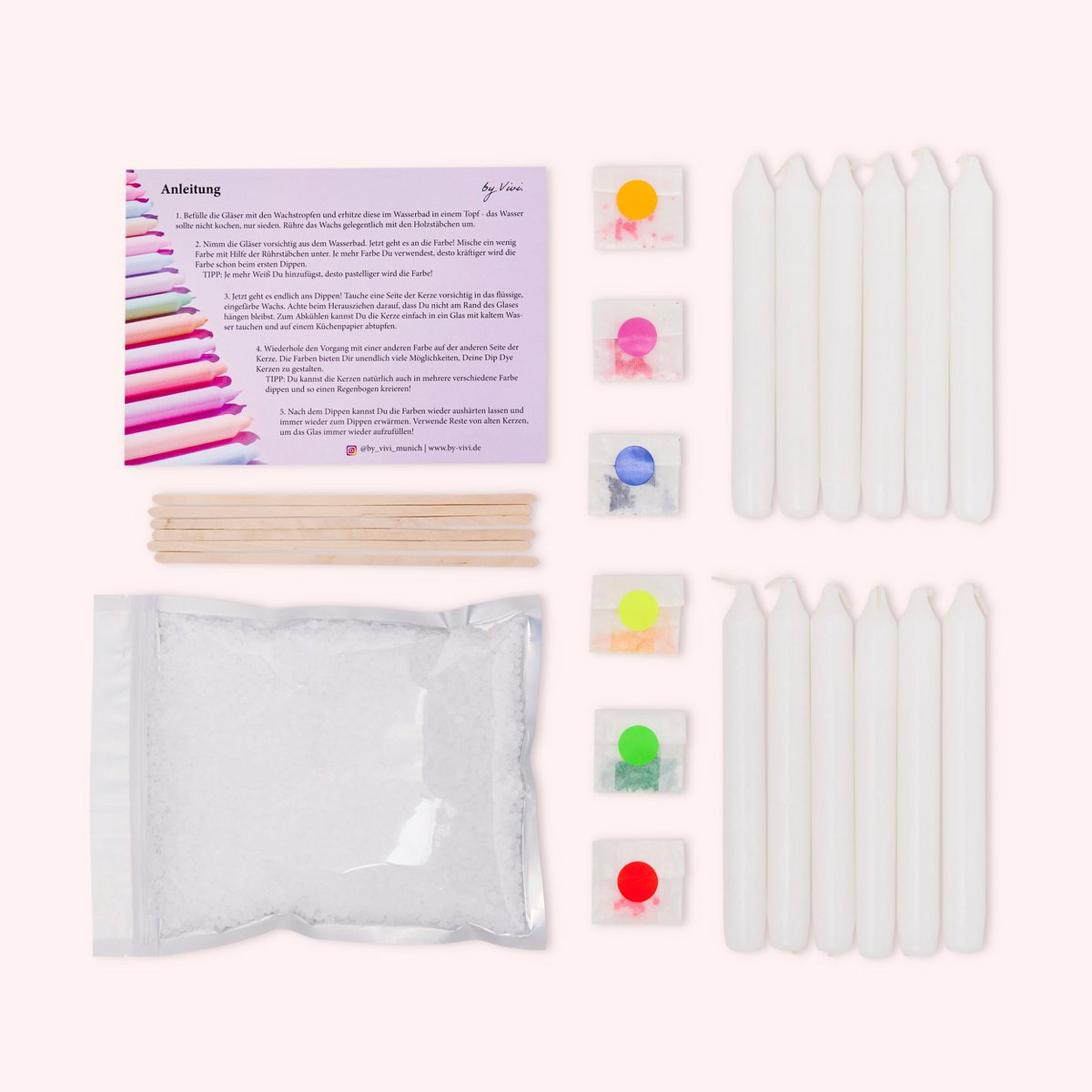 DIY Box Dip Dye-kaarsen: Neon-editie