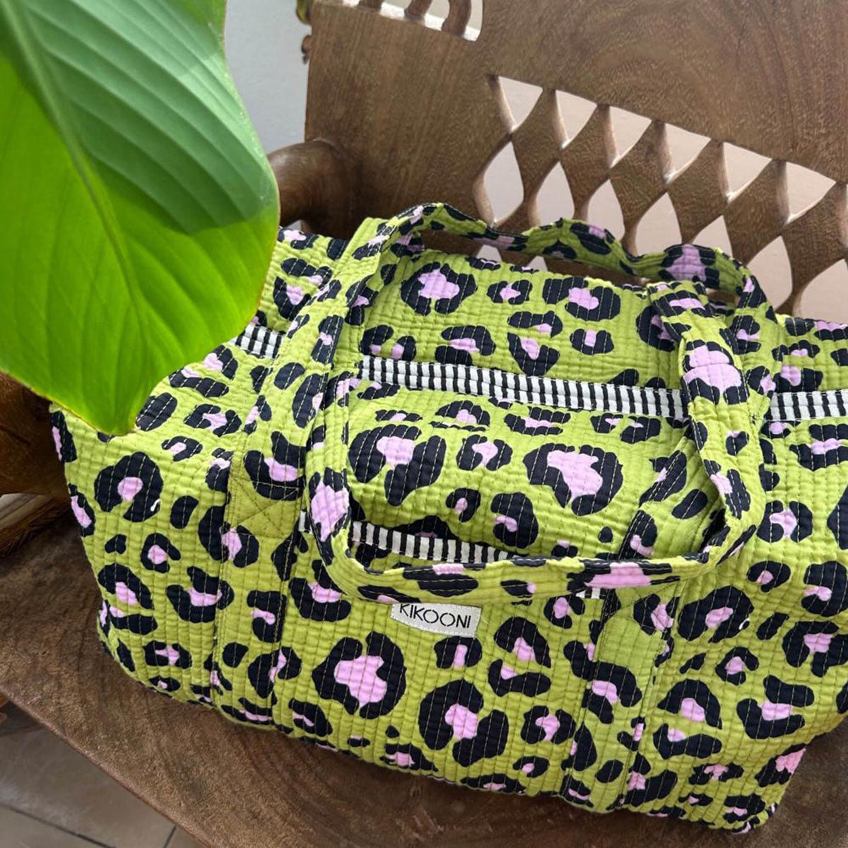 Katoenen tas "Oh Leo - kosmisch groen"