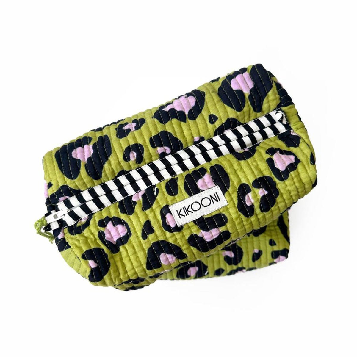 handgemaakte kleine make-uptasje "oh leo kosmisch groen"