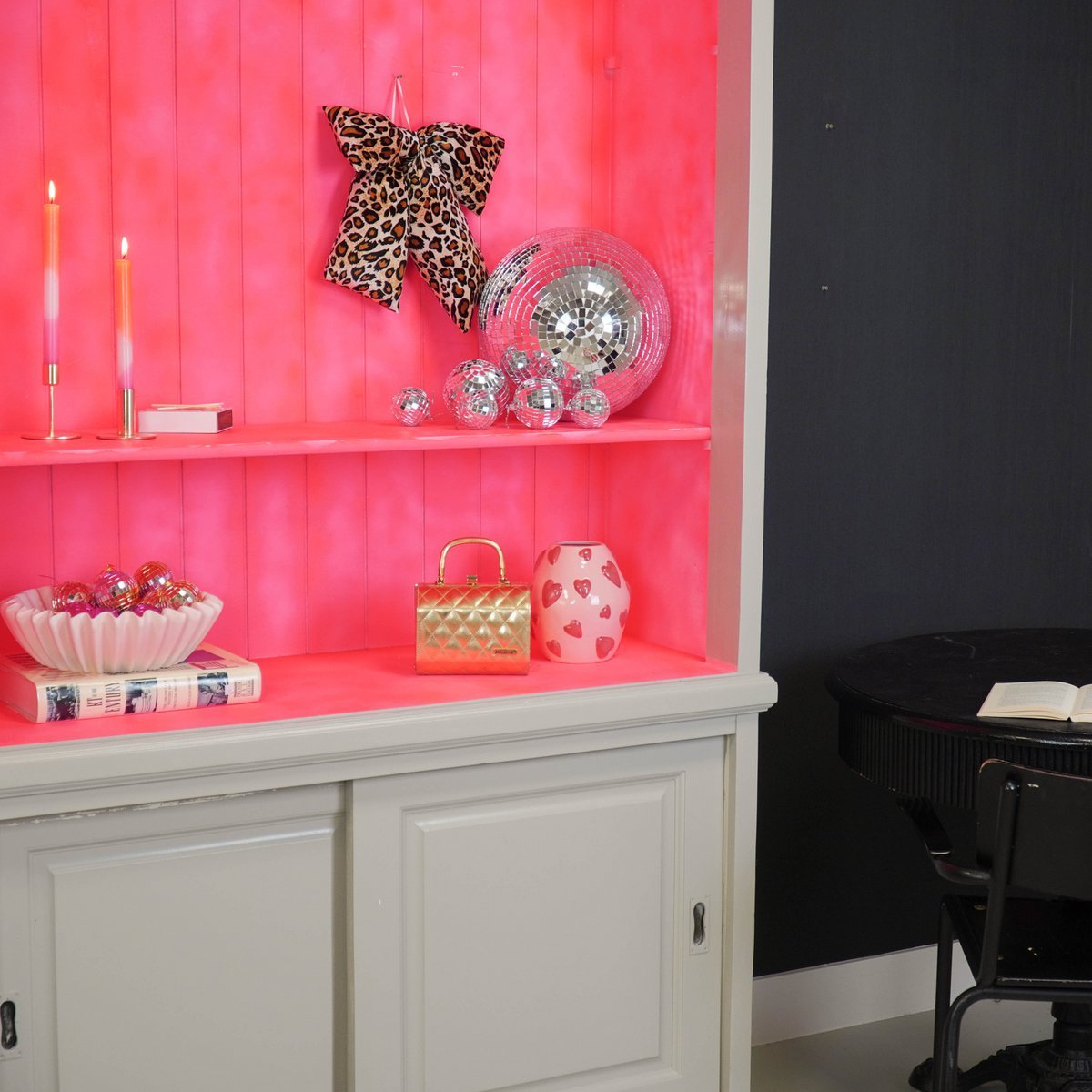 Kerstdecoratie - Strik - Panter - Fluweelachtig - 32x40cm