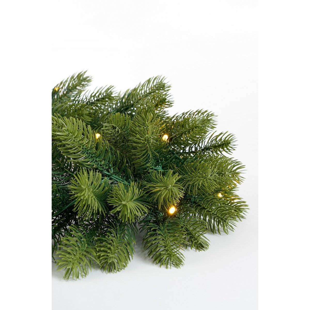 Nagoya Set van 2 Kerstbomen en 1 Kerstkrans voor Buiten met LED Verlichting en Timerfunctie - H90 x Ø45 cm - Groen