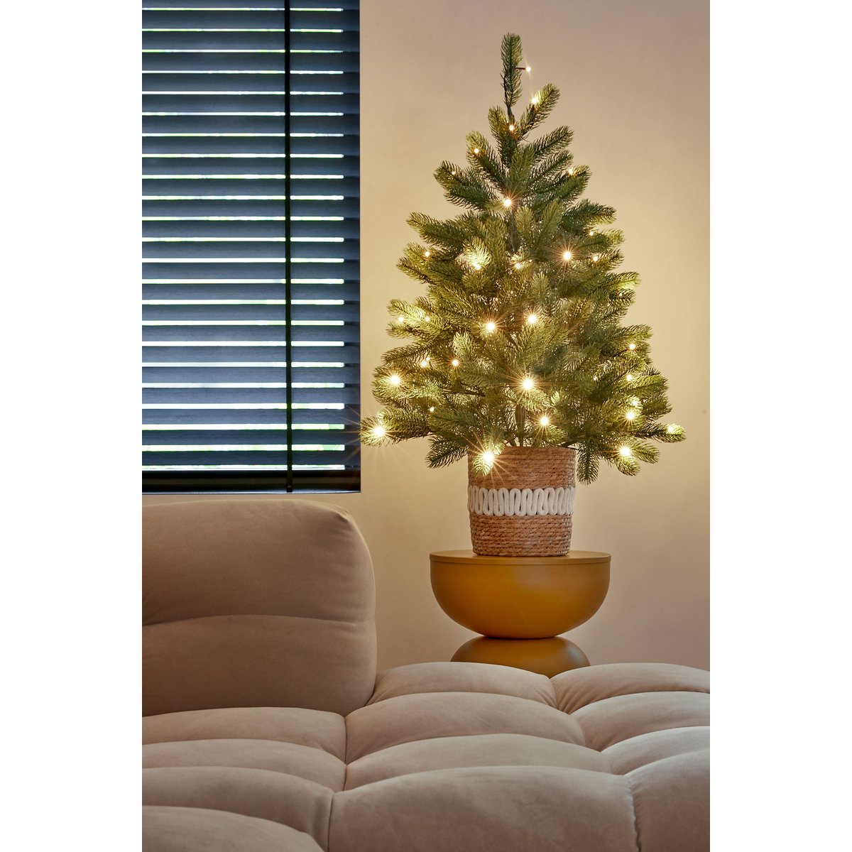 Nagoya Kunstkerstboom in Pot met LED Verlichting - H90 x Ø55 cm - Groen