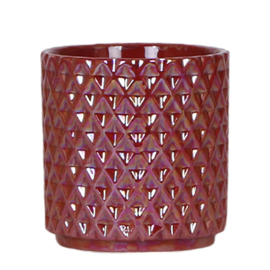 Anro Style Diamond pearl sierpot - Red - Ø9cm
