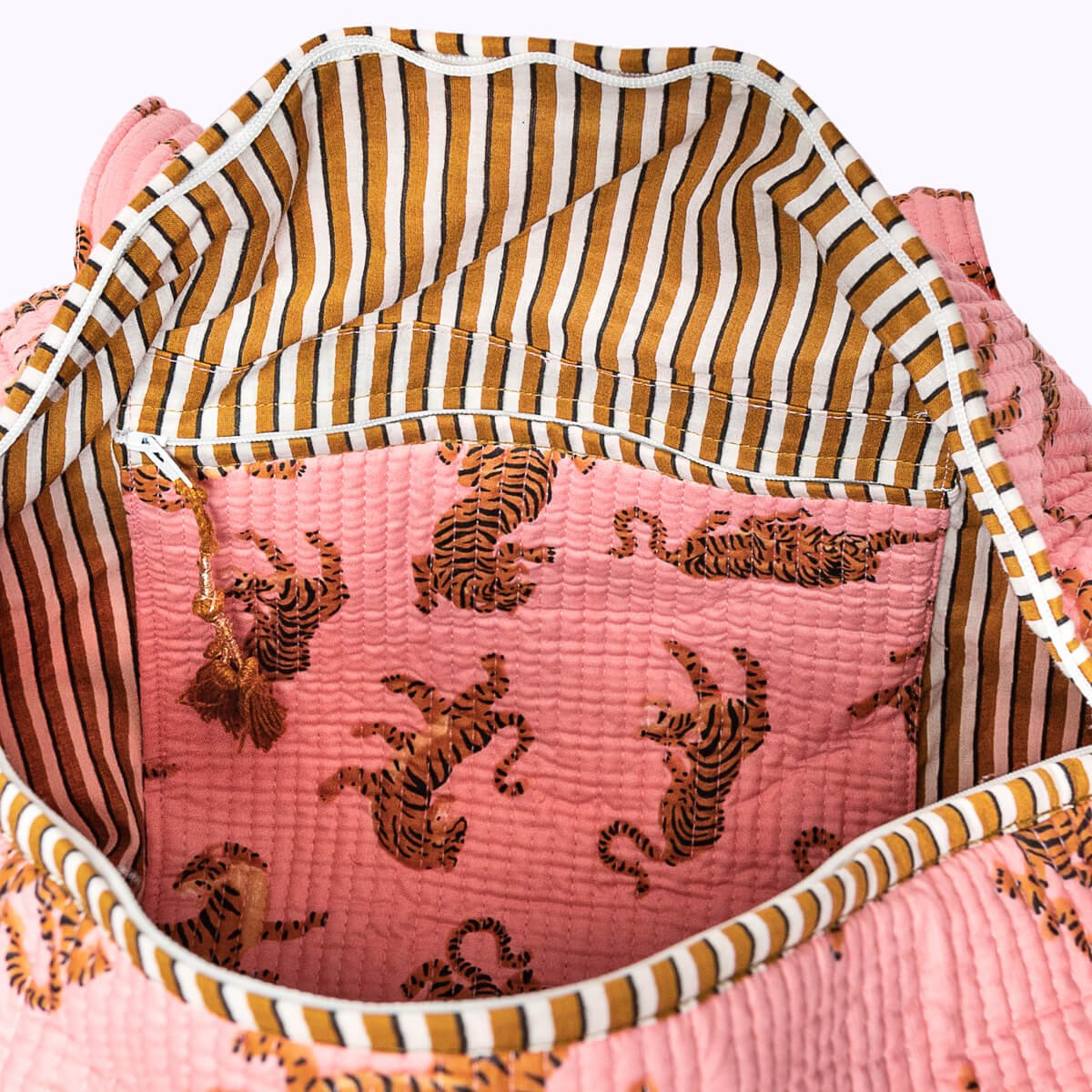 Handgemaakte katoenen tas "Elektrische Tijgerin"