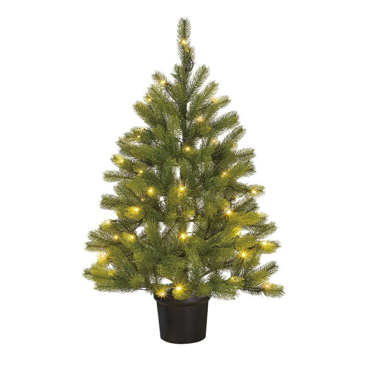 Nagoya Kunstkerstboom in Pot met LED Verlichting - H90 x Ø55 cm - Groen
