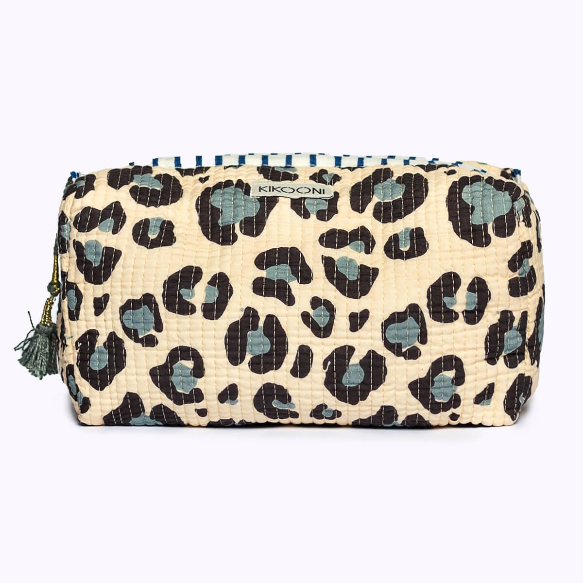 handgemaakte make-uptasje "Blue Leo"