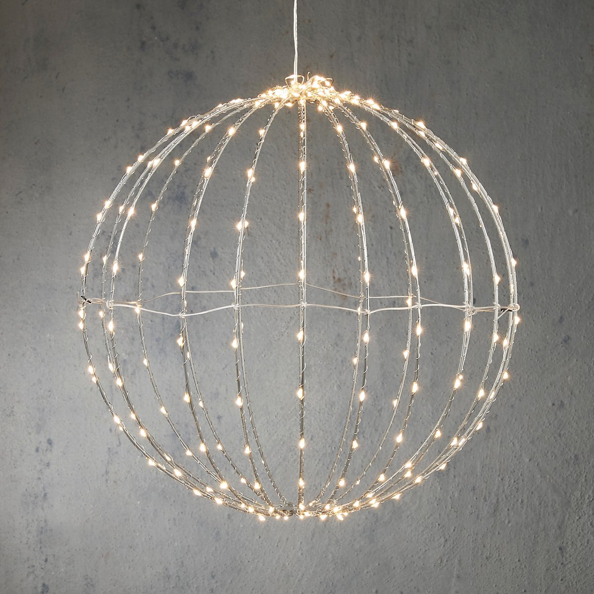 Kerstverlichting Bal met Klassiek Witte LED Lampjes - Ø40 cm - Zilver