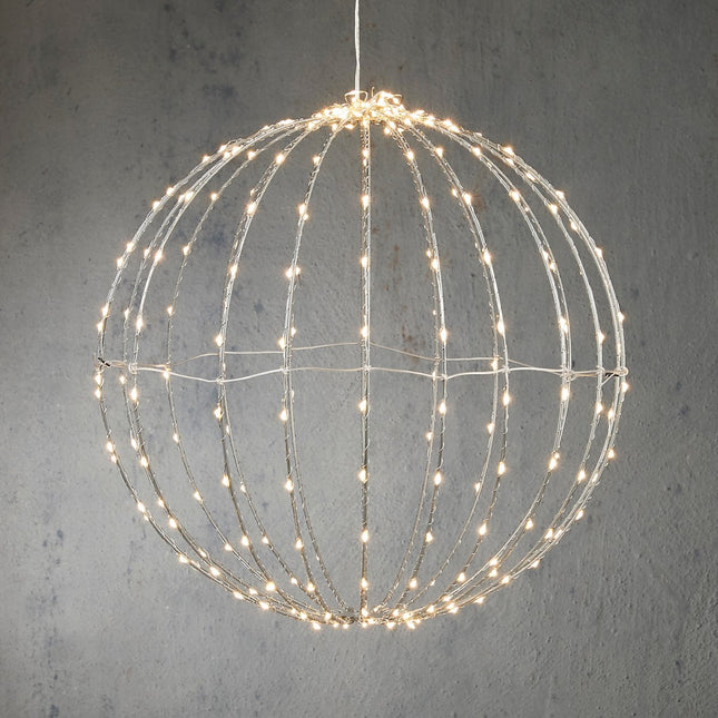 Kerstverlichting Bal met Klassiek Witte LED Lampjes - Ø40 cm - Zilver