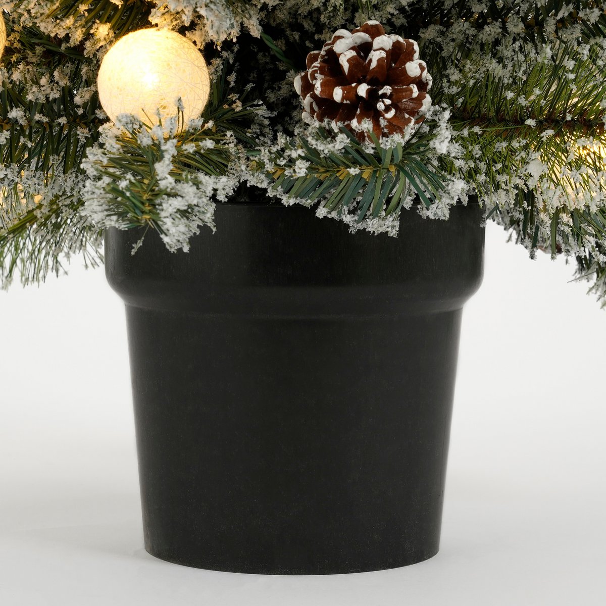 Kaprun Kunstkerstboom in Pot met LED Verlichting en Timerfunctie - H90 cm - Groen, Zilver