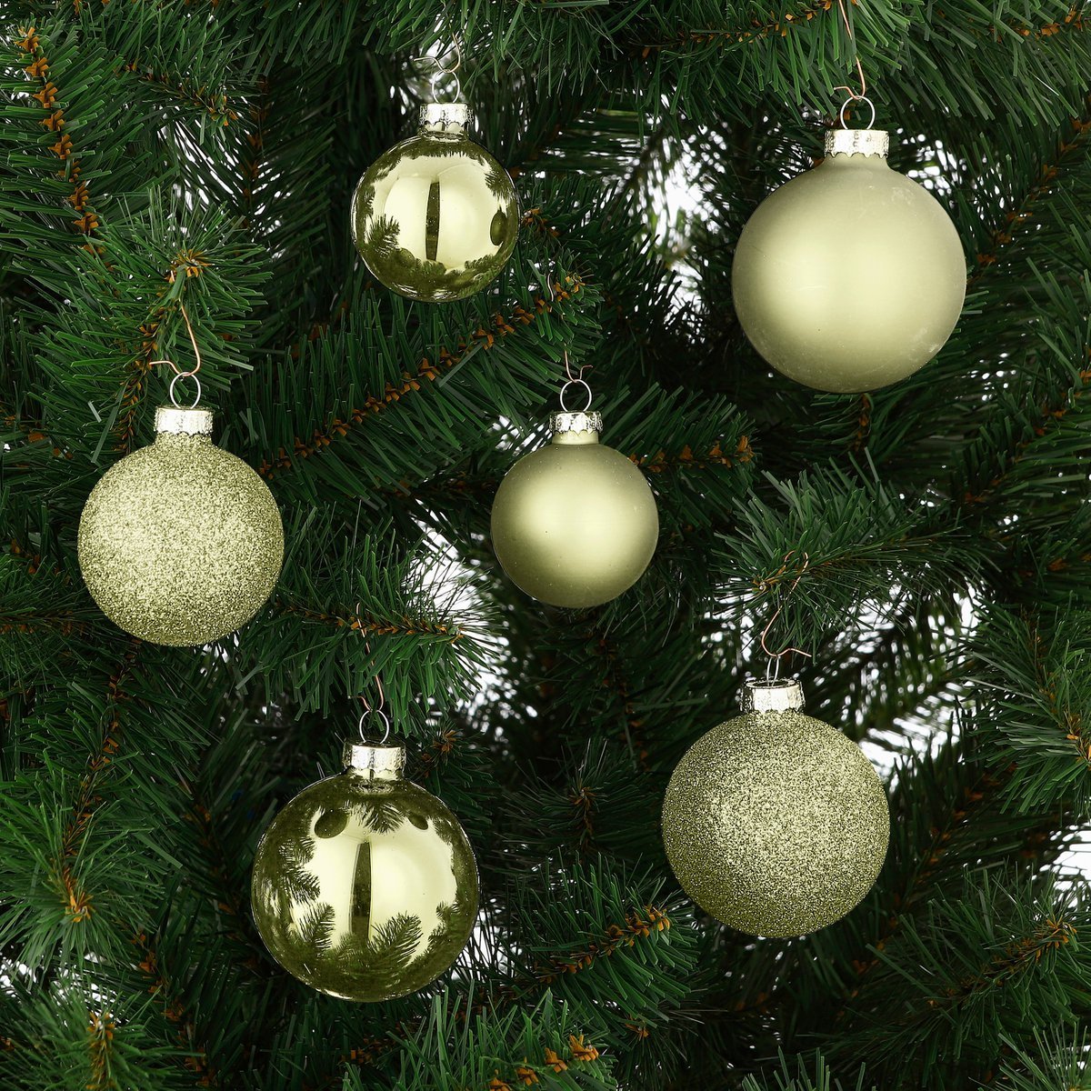 Kerstballen Set - 26 Stuks - Ø7 cm - Glas - Lichtgroen