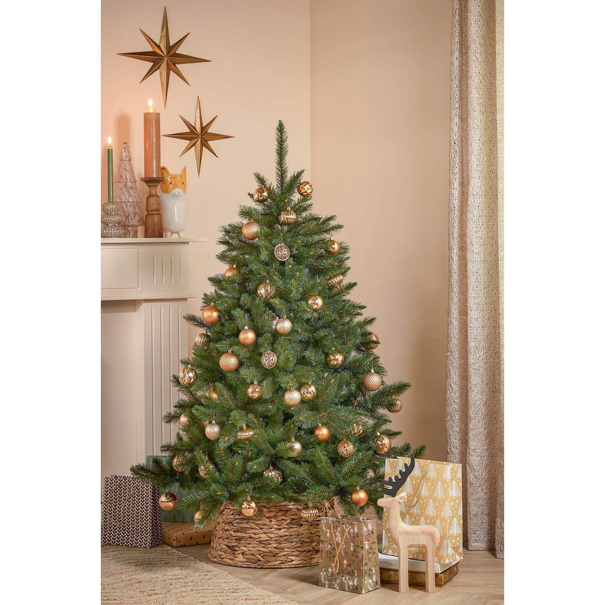 Kerstballen Set - 60 Stuks - Ø7 cm - Onbreekbaar - Koper