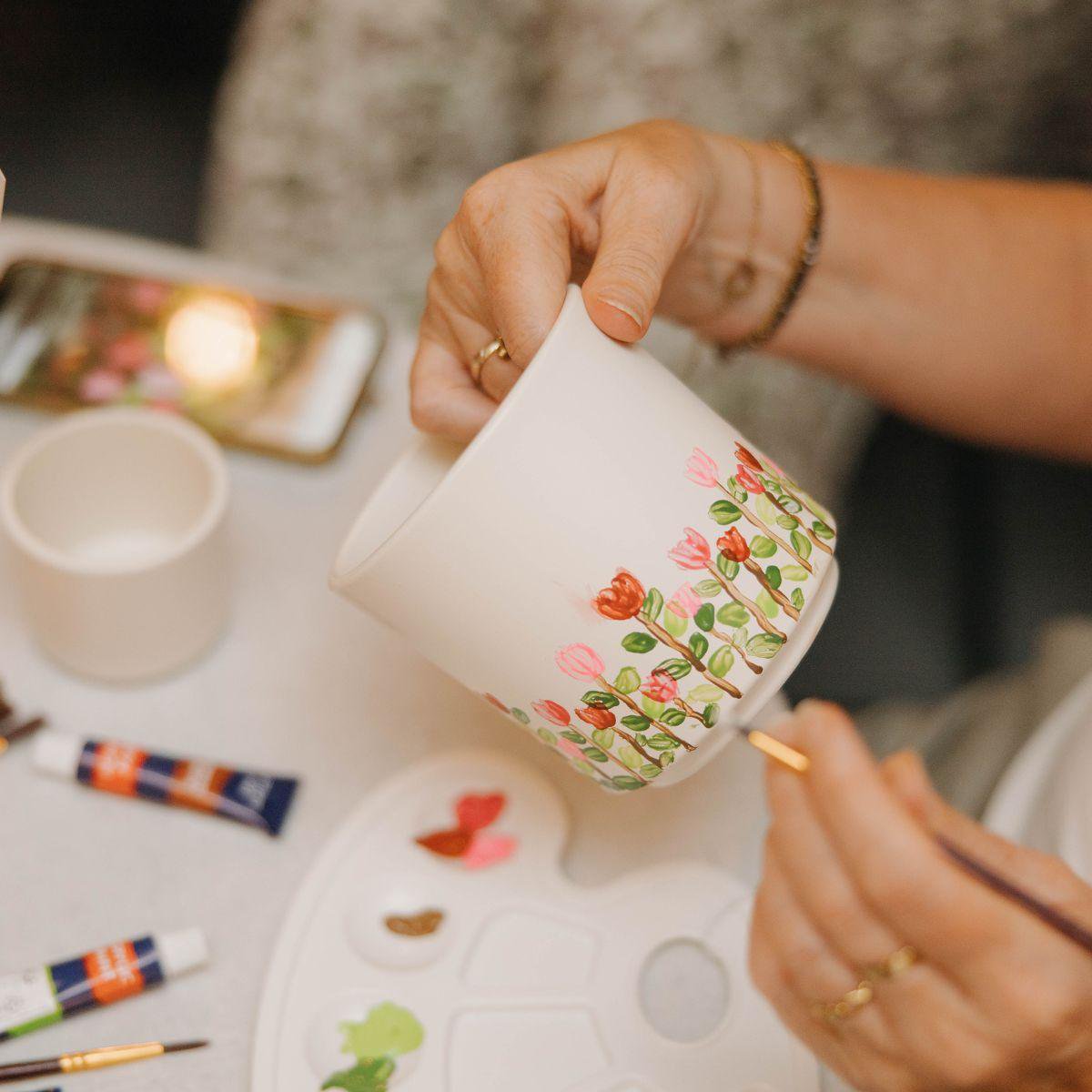 Anro Style Verfpakket voor het schilderen van 12 bloempotten + orchideeën en succulenten | voor minimaal 4 personen | Ware kunstenaar
