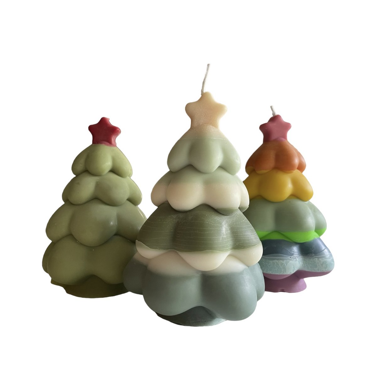 Gelaagde kerstboom geurkaars