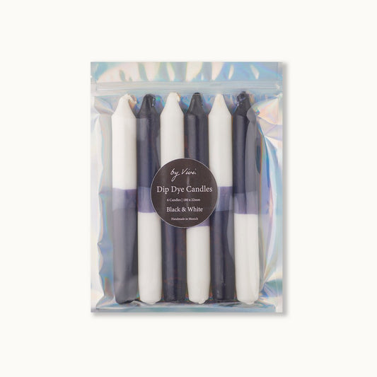 Dip Dye-kaarsenset: zwart-witte editie