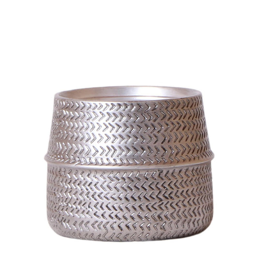 Anro Style Groove bloempot - Gouden keramieken sierpot - Ø9cm