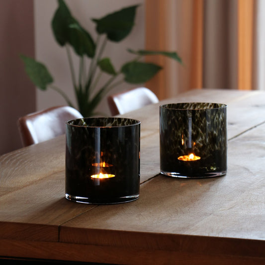 Waxinelichthouder - Celtic grey cheetah (set van 2 stuks) LAATSTE STUKS!