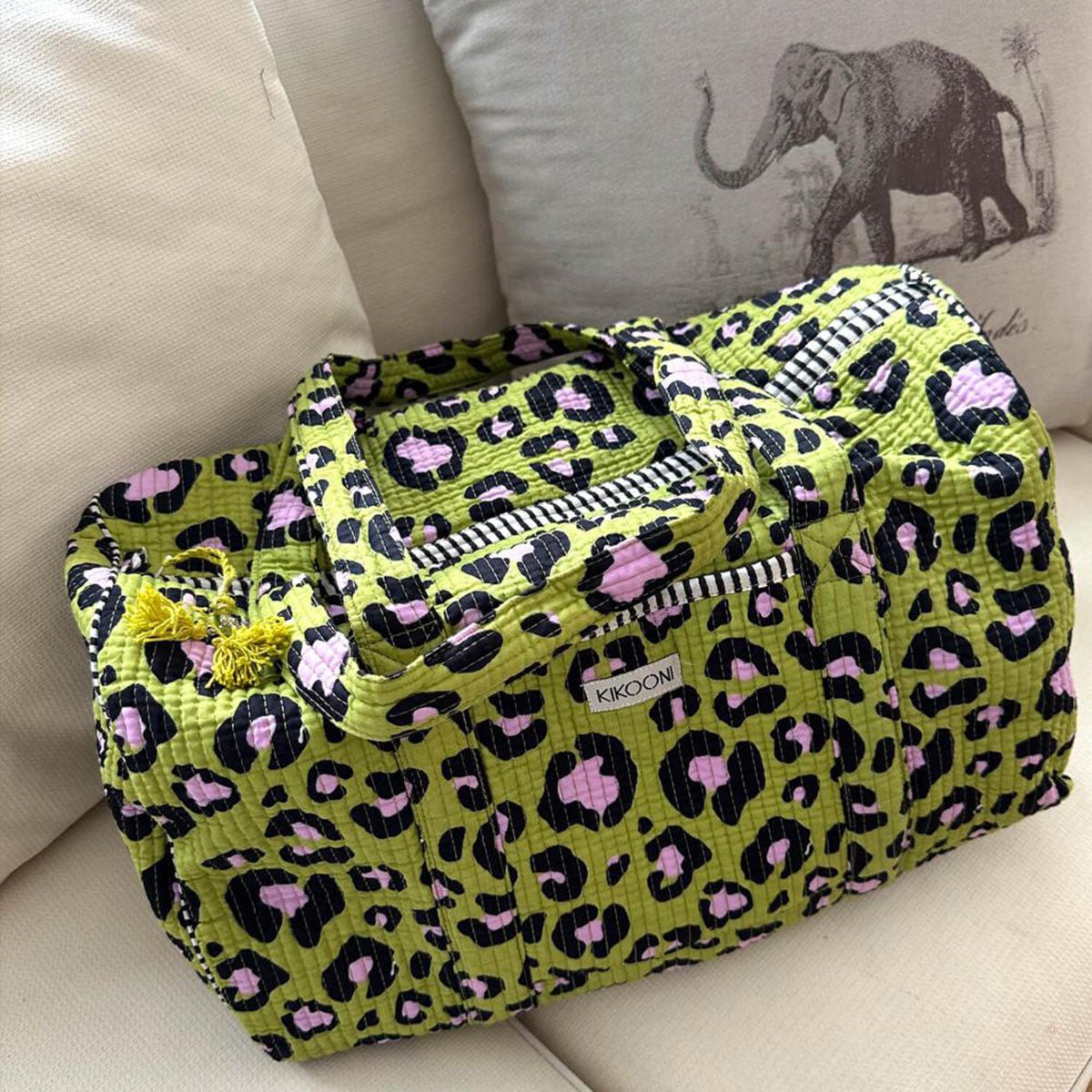 Katoenen tas "Oh Leo - kosmisch groen"