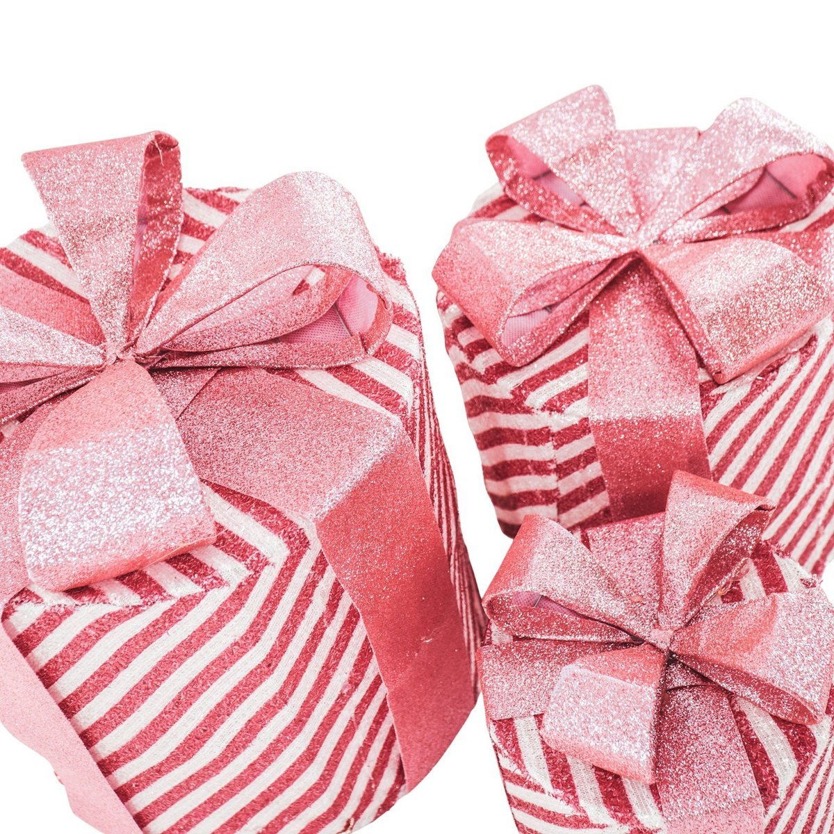 Led Kerstcadeau - S3 - Polysterene - Roze/Wit - 15/20/25cm