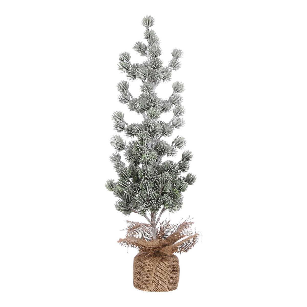 Kunstkerstboom in Jute - H55 x Ø25 cm - Groen Frosted