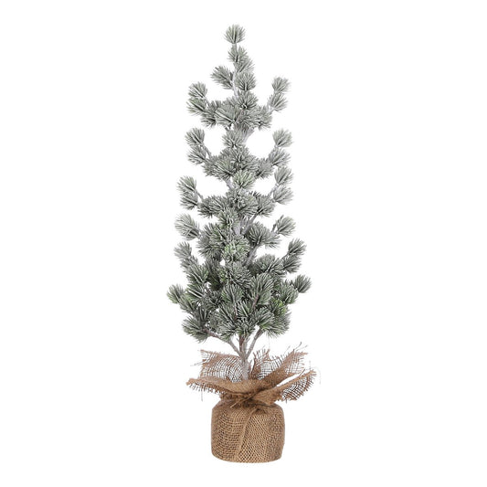 Kunstkerstboom in Jute - H55 x Ø25 cm - Groen Frosted
