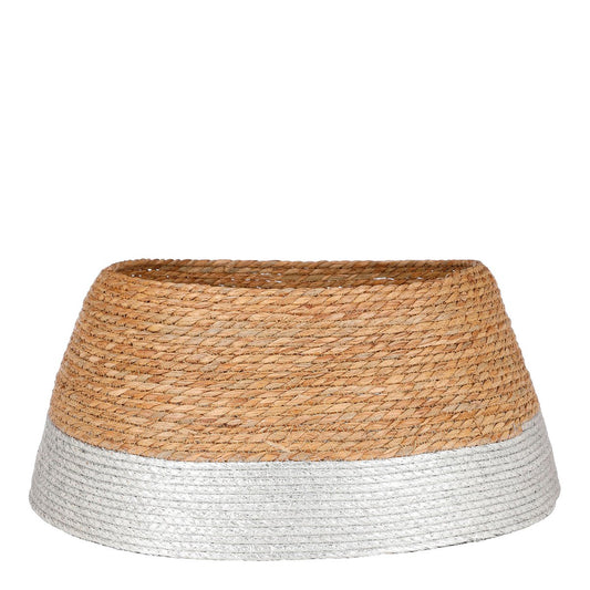 Kerstboomrok - H26 x Ø58 cm - Zeegras - Zilver