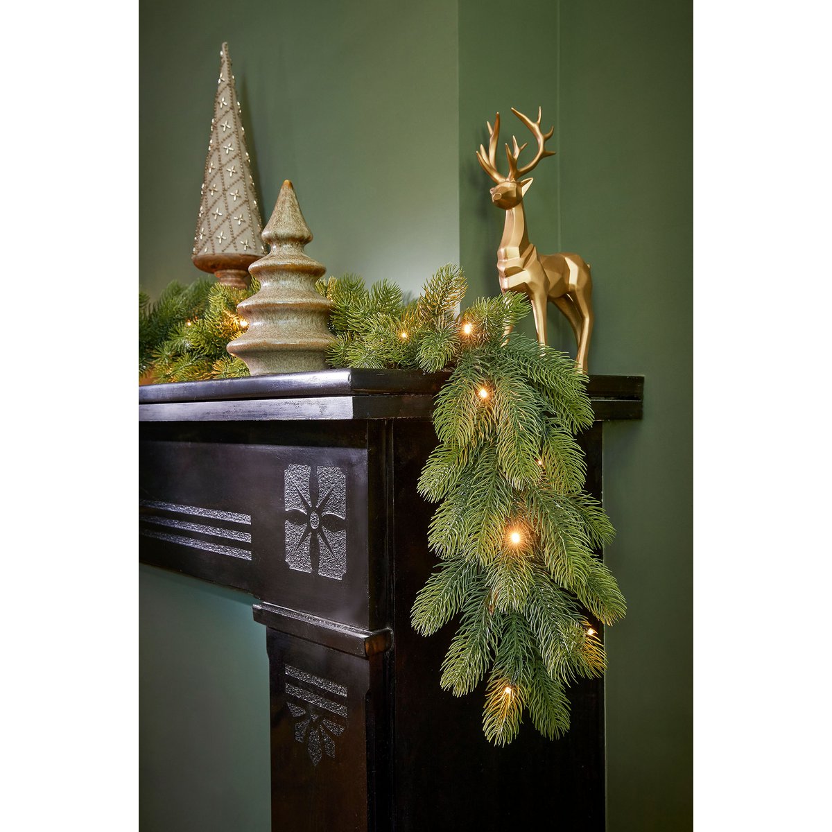 Nagoya Guirlande met LED Verlichting - L270 x Ø20 cm - Groen