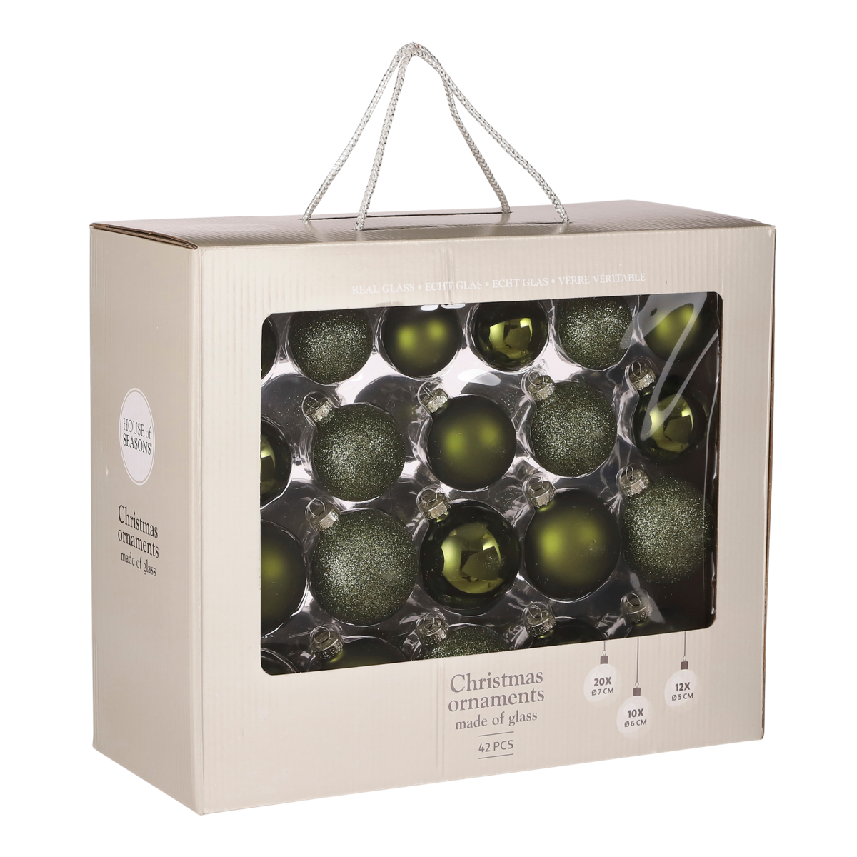 Kerstballen Set - 42 Stuks - Ø7 cm - Glas - Donkergroen