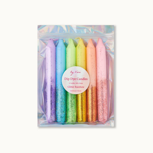 Dip Dye Candle-set: Glitter Rainbow-editie