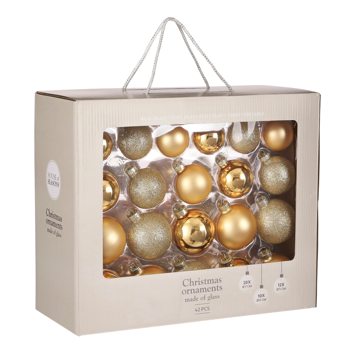 Kerstballen Set - 42 Stuks - Ø7 cm - Glas - Goud