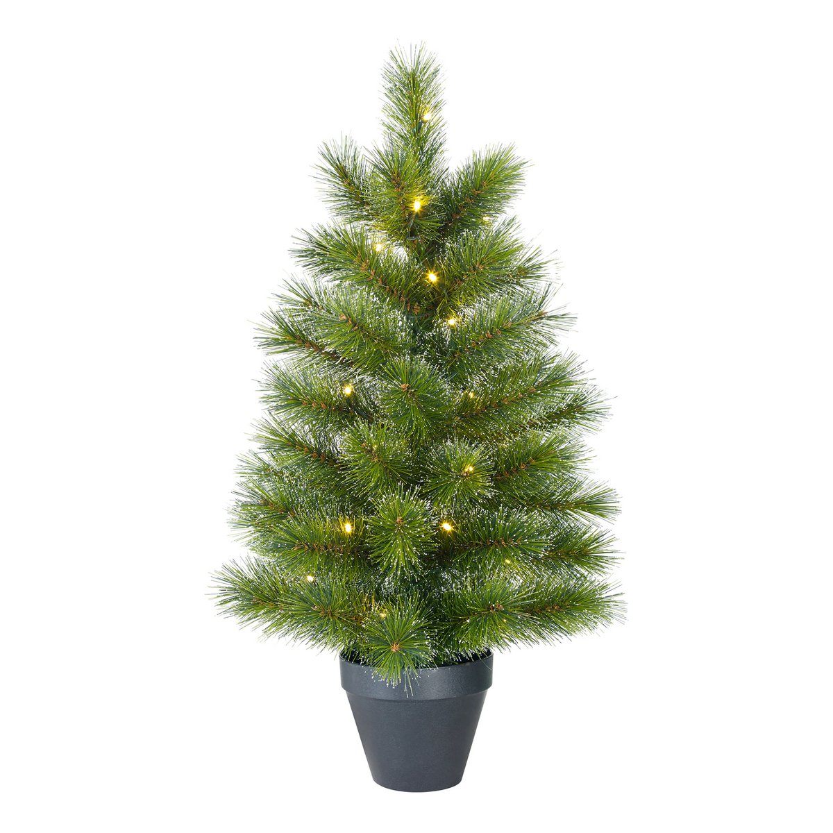 Glendon Kunstkerstboom in Pot met 30 LED lampjes - H90 x Ø51cm - Groen